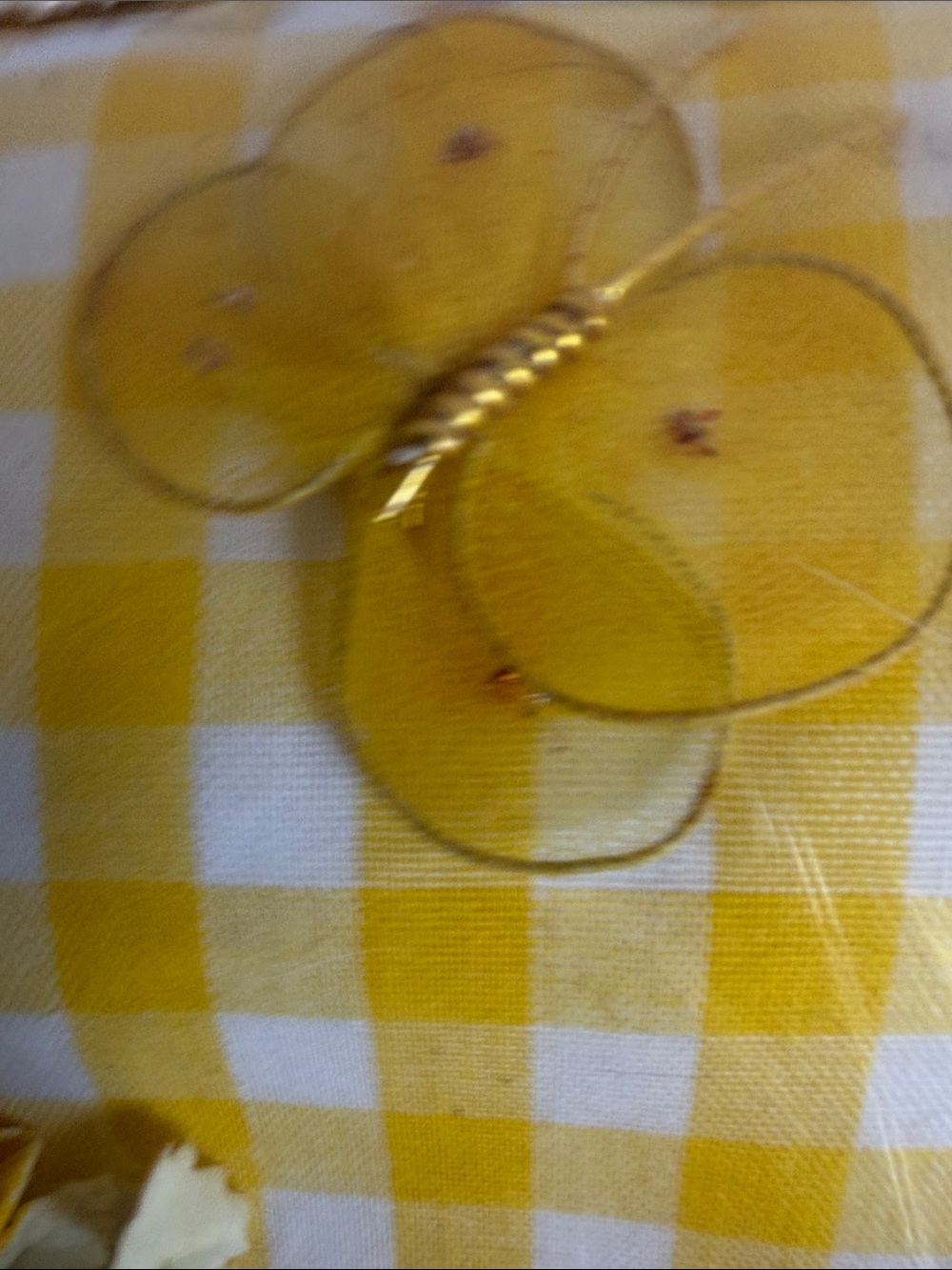 Rare 1960s Vintage Yellow Gingham Fur Accent Women's Handbag - Picture 5 of 15